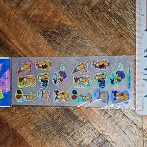 Vintage Garfield play-by-play sparkle stickers ministicker sheet sealed